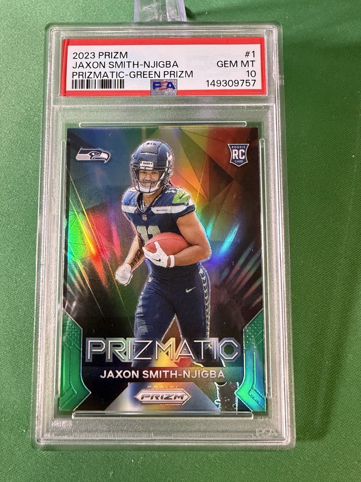 Jaxon Smith-Njigba Panini Prizm Prizmatic #1 Green