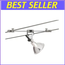 Satin Nickel Halogen Ceiling Lamp with Crystal Embellishments - K-Pivot 5.5"