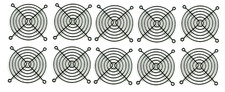 80mm Wire Metal Computer Case Fan Grill / Finger Guard - Black Lot of 10 