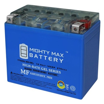 Mighty Max YTX20L-BS GEL Battery for Honda 1800 VTX1800C, F, N, R Retro 02-11