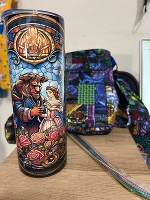 DISNEY'S BEAUTY AND THE BEAST CROSSBODY BAG AND 20oz TUMBLER