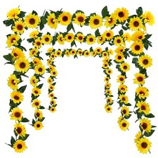 3 Pack Artificial Sunflower Garland, 7.5ft/Strand Silk Sunflowers Hanging Vin...