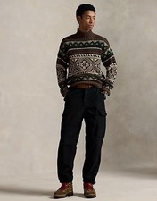  298 Polo Ralph Lauren Men  s Geometric Cotton  Wool Blend Sweater Large