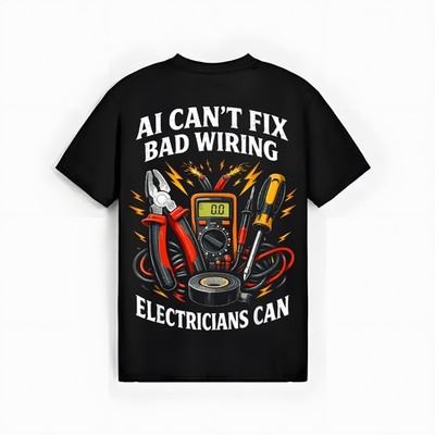 Electrician Vs. AI Electrical Engineer Cannot Replace Humor T-Shirt