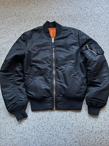 Alpha Industries MA-1 Men’s Medium Black Bomber Jacket - product listing photo