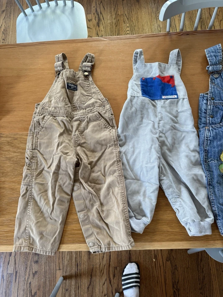 Lote de 4 monos vintage para niños pequeños talla 2T y 3T Oshkosh Foto 2 de 4