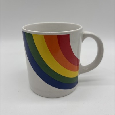 Vintage 1980's FTDA Rainbow Mug Korea Collectible Coffee Tea Mug Stranger Things