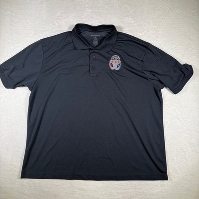 PROPER 2XL Black Polo Shirt MAUMELLE 911 Patch Short Sleeve Polyester Mens