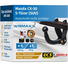 ANHÄNGERKUPPLUNG starr passt für Mazda CX-30 ab 19 +13pol E-Satz ABE