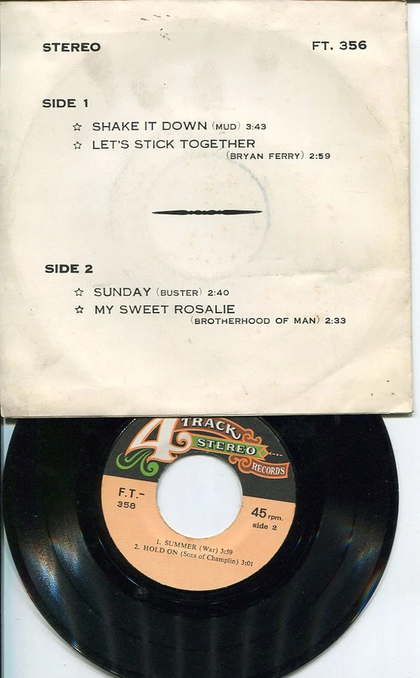 MUD  /BRYAN FERRY /BUTER /BROTHERHOOD OF MAN THAI EP 7" THAILAND 45RPM - Image 3 of 3