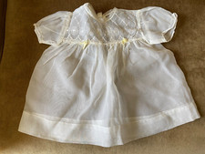 Vintage Baby Baptism Christening Gown Dress Cream with Embroidery