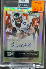 CARSON WENTZ 2018 HONORS SILVER PRIZM AUTO RC #17/25 EAGLES QQ