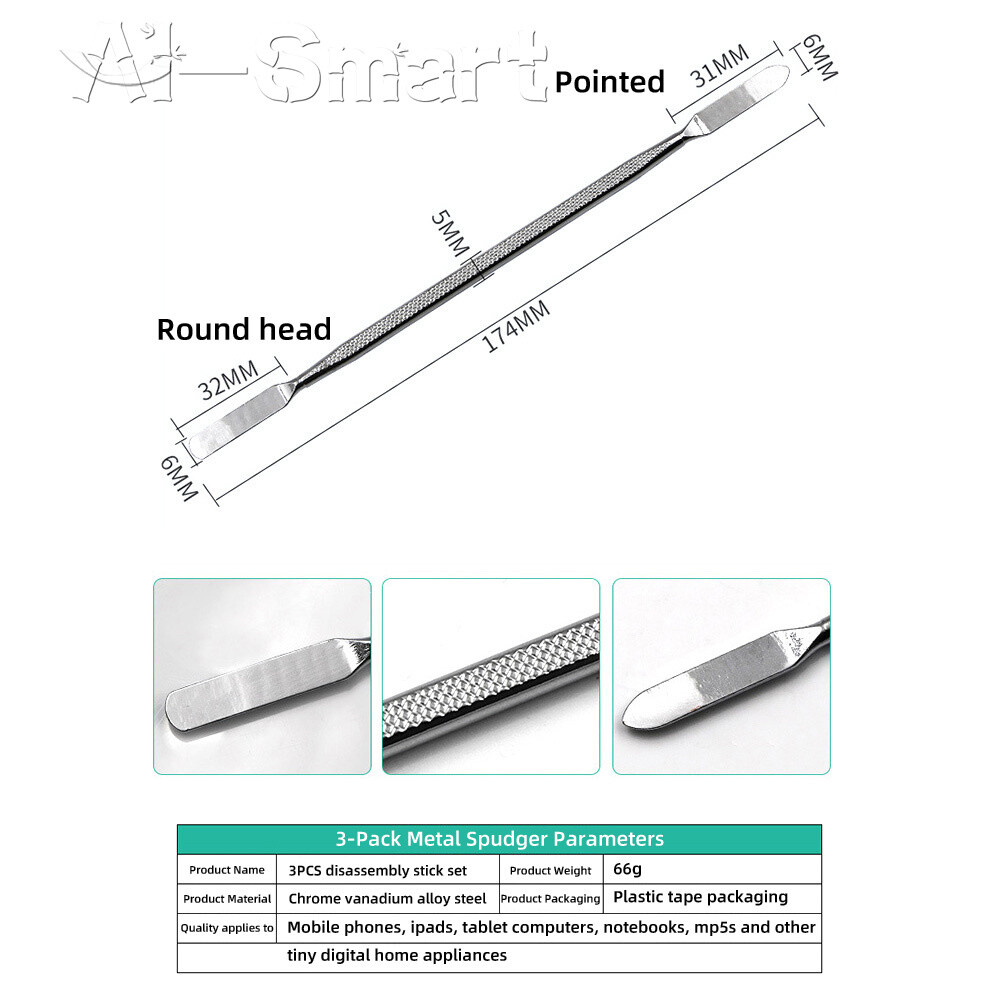 Set di attrezzi per spudger, set di attrezzi per computer portatile, strumento di smontaggio in metallo con manico antiscivolo per tablet, laptop, telefoni cellulari, orologi, occhiali