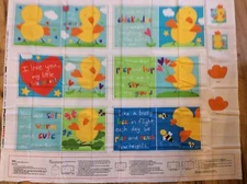 HUGGABLE & LOVEABLE - CHICKADEE #3361P-1 WHITE - 36" BOOK PANEL (CHICKEN)