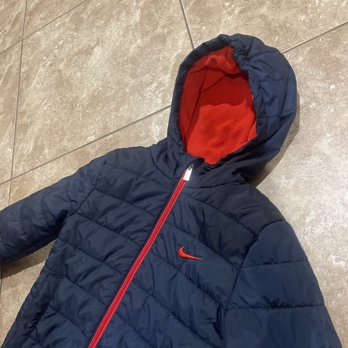 Brand New Nike Navy Blue Red Boys Puff Jacket Size 7 - Picture 2 of 11