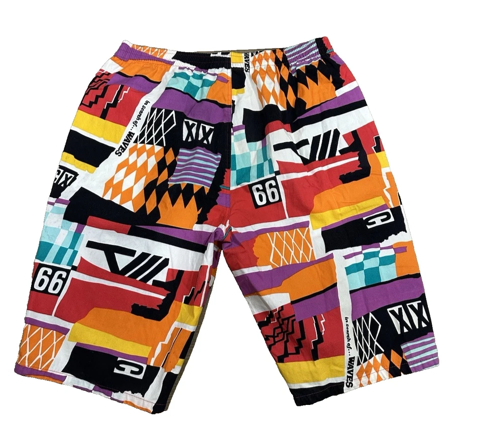 Pantalones Cortos Hobie Para Hombre Talla Grande Estampados Coloridos Años 80 Carga De Colección Foto 2 de 4