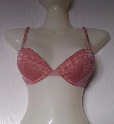 Soutien-gorge Push-up Diesel En Tulle - Taille FR 90B/EU 75B, Bicolore Rose Saumon/vert Fluo, Neuf Avec étiquette