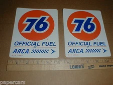 PAIR Union 76 Official Fuel ARCA vintage New contingency racing decal Stickers