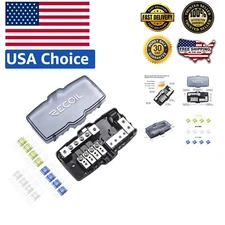 High-Performance 4-Way Fused Block with Ground & 12 Fuses - Ideal for Amplifiers