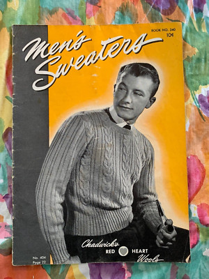 Vintage 1947 Men's Sweaters Knitting Book No. 240 By The Spool Co.