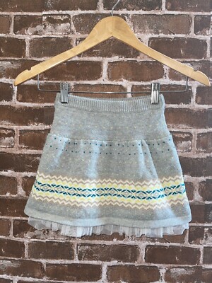 BABY GAP BABYGAP GIRL SKI CHALET HOLIDAY SWEATER FAIR ISLE TULLE SKIRT 4T  GRAY