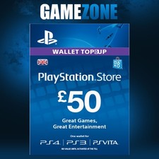 PlayStation Network £50 GBP - 50 Pounds PSN Store Card Key - PS4 PS3 PSP – UK