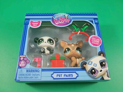 Littlest Pet Shop LPS G7 Winter Pals Panda Bear #1 Deer #117 Pet Pairs W/ Code