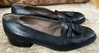 Bally Mens Winston Black Leather Tassel Loafers Slip On  display picture 1