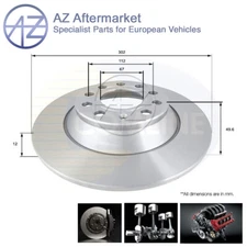 Fits Audi A6 2004-2011 AZ Rear Brake Disc #1 4F0615601E