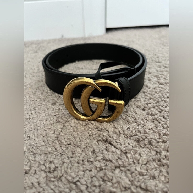 Gucci leather belt Double G buckle Size 75 Gucci Belt  display picture 3