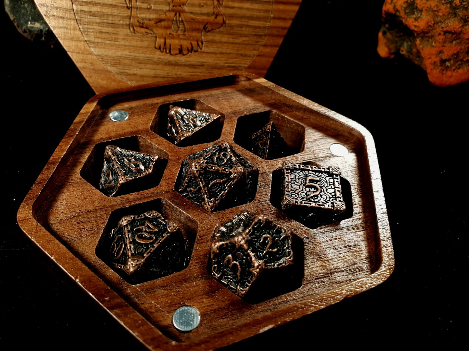 Crypt Dnd Dice Set / Metal Dice Set for Dungeons and Dragons / D&D Rpg Dice Set