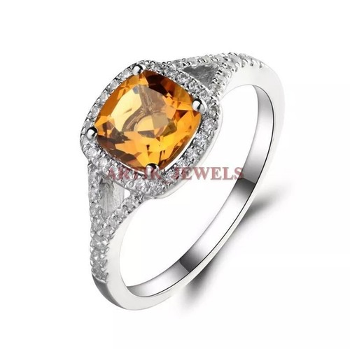 Natural Citrine Gemstone with 925 Sterling Silver Ring for Women's #4066 - Picture 7 of 10