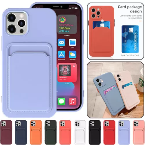 For iPhone 16 16e 15 14 13 Mini 12 11 Pro Max XS 8 7 Plus Card Holder Case Cover