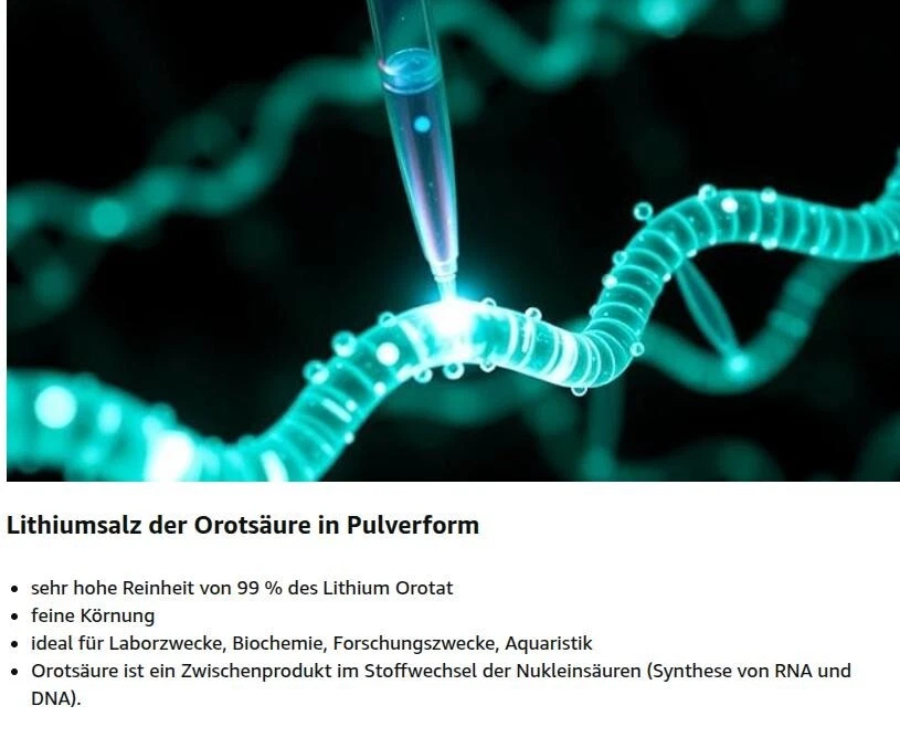 Lithium Orotat Pulver 100 g-Lithiumorotat Monohydrat hochrein 99% für Laborzweck - Bild 3 von 4