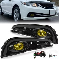 For Honda Civic 4dr Sedan 2013-2015 Yellow Bumper Fog Lights Lamps W Switch