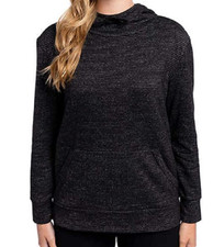 Champion Women's French Terry Pullover Hoodie Black Heather