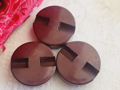 Lot De 3 Boutons Vintage Avec Liseré Nacré Et Inclusion - Diamètre 2,2 Cm, Référence 0078, Occasion