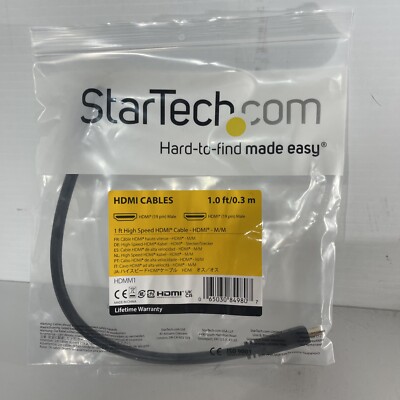 StarTech 1' Ultra HD High Speed Cable with 19 Pin HDMI Male Connectors #HDMM1