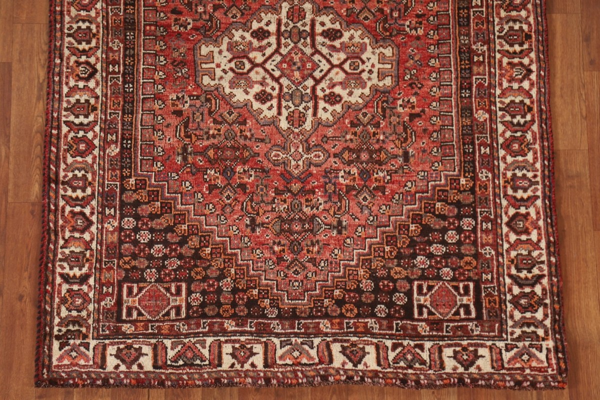 ラグ・カーペット 50s Traditional Hand-Knotted rug Geometric Traditional Hand-Knotted Vintage Rug 4x5 ft. Wool Carpet