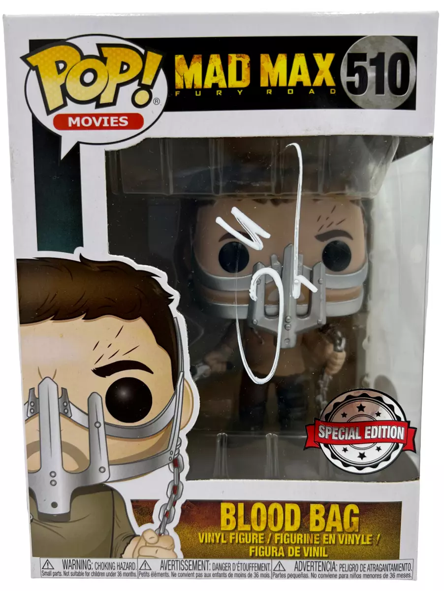 TOM HARDY SIGNED AUTOGRAPHED FUNKO POP VINYL MAD MAX FURY ROAD BLOOD BAG 510 JSA