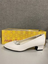 Easy Street Womens Prim White Faux Leather Pumps Heels