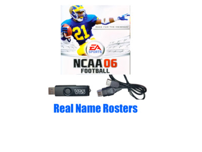 NCAA Football 06 Real Name Roster Save File Original Xbox on USB + Cable Adapter