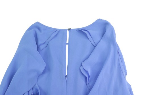 Vestido para mujer Vince Camuto con volantes con ojo de cerradura (azul claro, 14) - Imagen 4 de 5