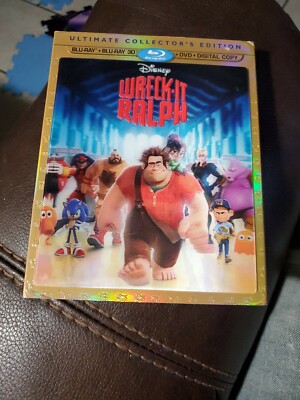 WRECK-IT RALPH - (2014, BLU-RAY 3D /DVD/ DIGIITAL COPY) - W/ SLIP COVER