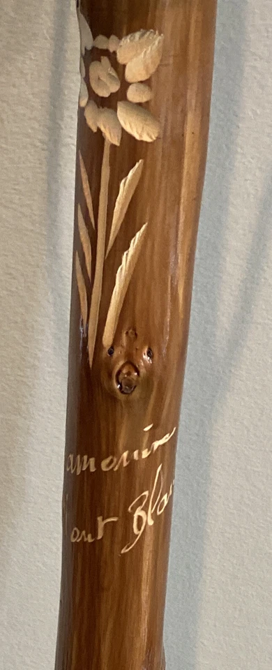 Bastón de bambú tallado Mont Blanc 49” largo vintage y raro Foto 2 de 4