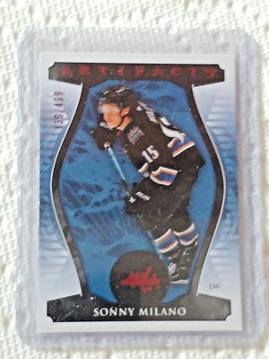 2023-24 artefact pont supérieur rubis #20 Sonny Milano 139/499 Capitals RC, NM!