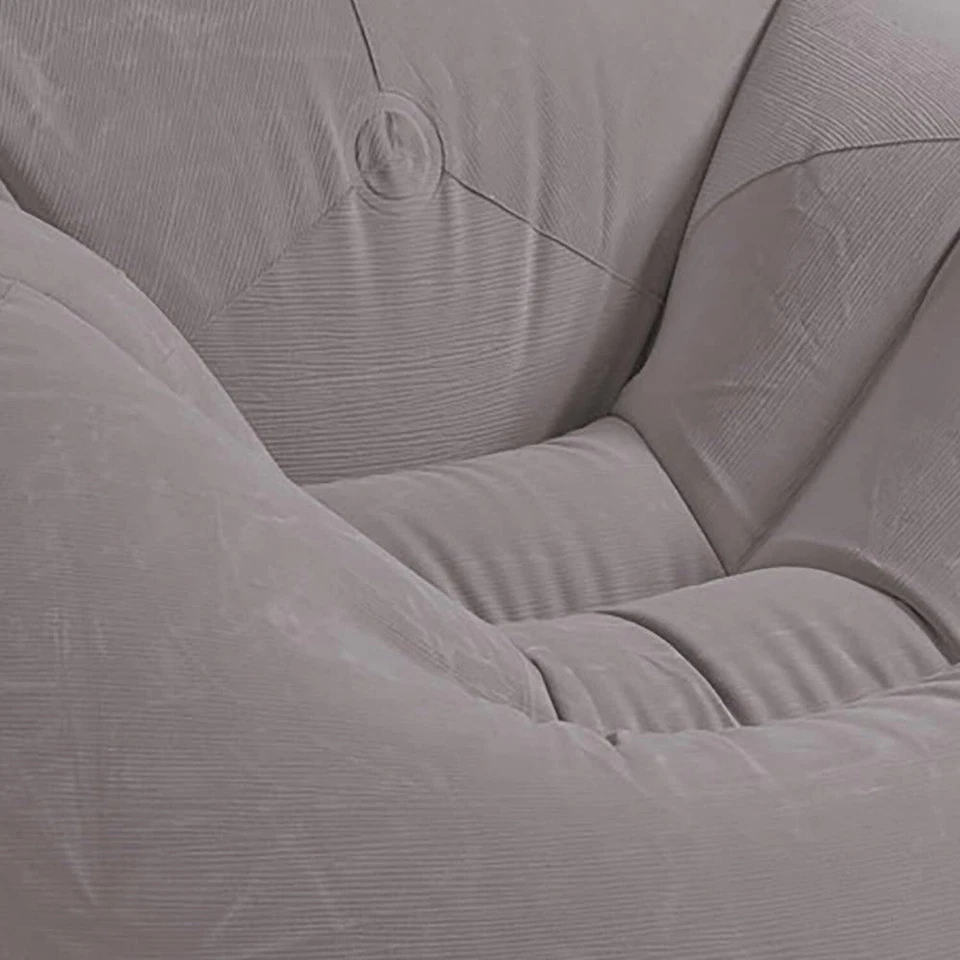 Sillón Intex inflable contorneado de pana sin frijoles, gris (paquete de 4) Foto 3 de 4