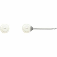 Inverness 14KW 4MM cream elements pearl Earrings