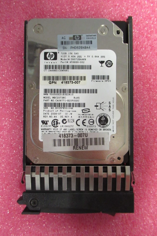 HP 459889-002 72GB 15000RPM 2.5" SAS-3Gb/s Hot Swap Hard Drive HDD - Image 2 of 3
