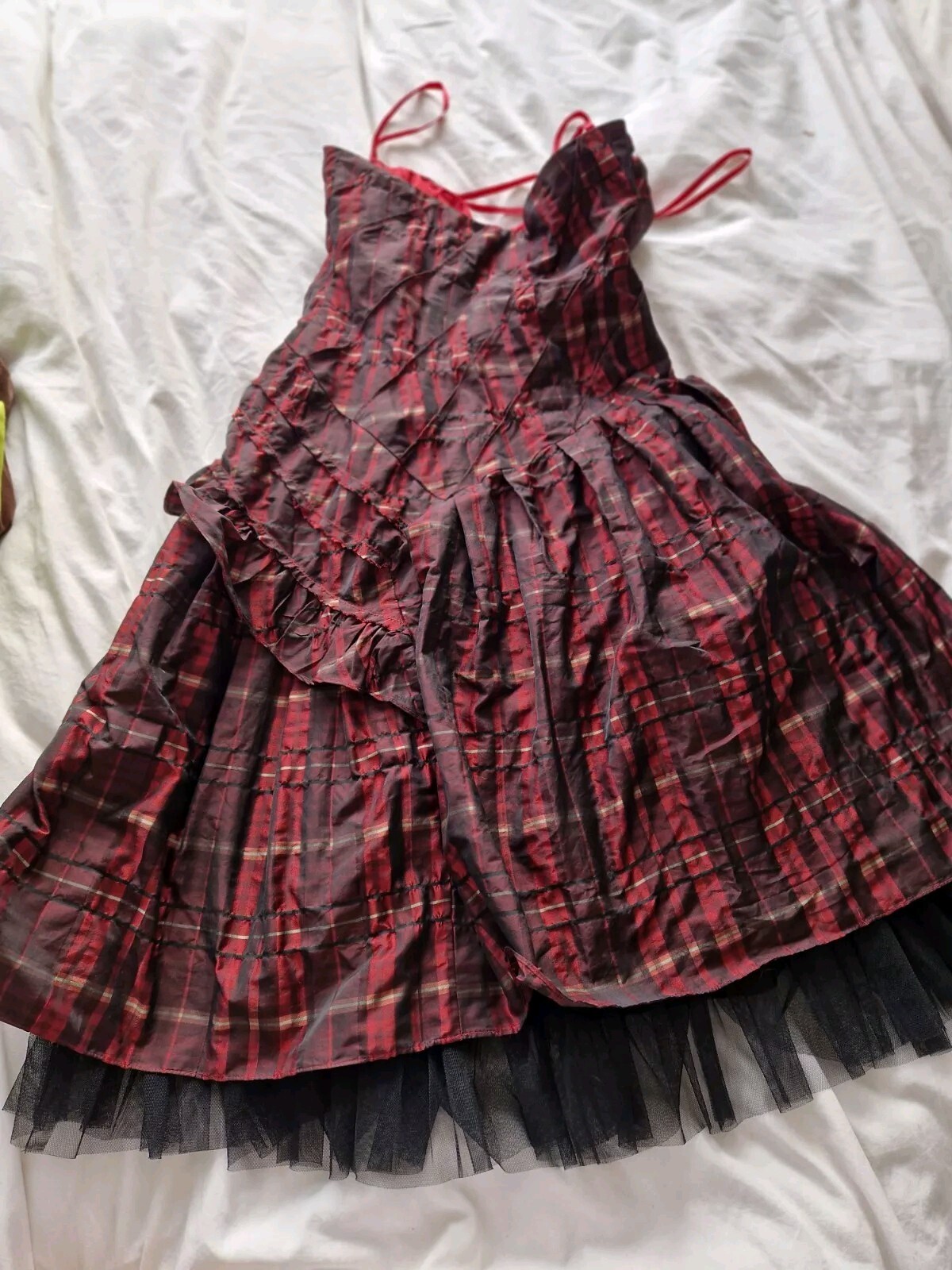 RARE Bcbg Max Azria Red Plaid Dress Seen On Avril Lavigne image 2